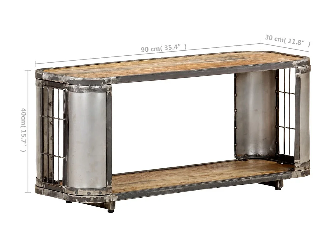 Meuble TV 90x30x40 cm Bois de manguier massif