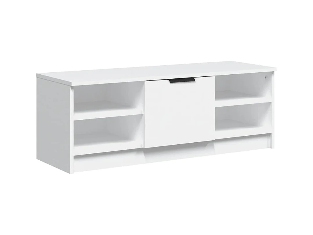 Meuble TV Blanc 102x35,5x36,5 cm Bois d'ingénierie