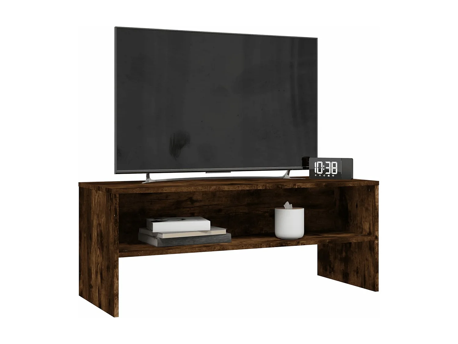 Meuble TV Chêne fumé 100x40x40 cm Bois d'ingénierie