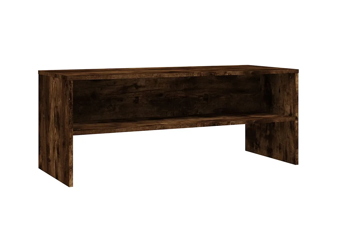 Meuble TV Chêne fumé 100x40x40 cm Bois d'ingénierie
