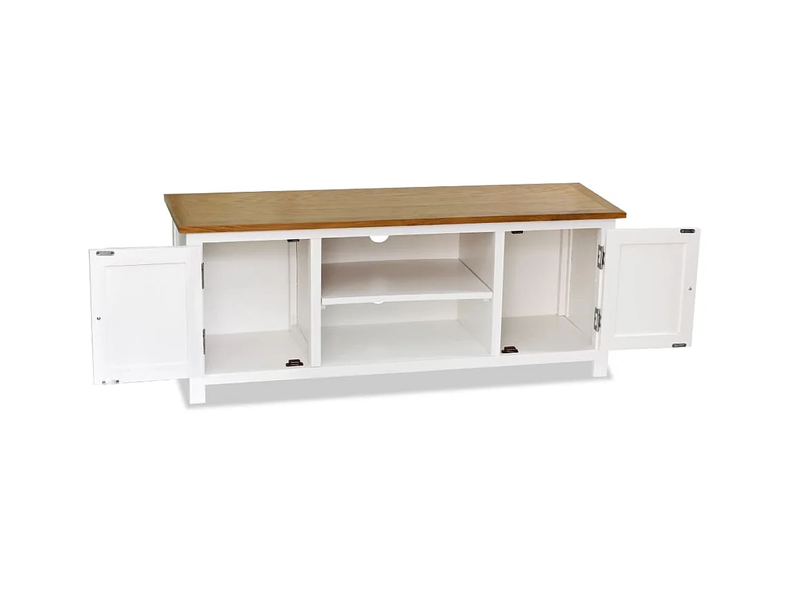 Mueble para el televisor madera maciza de roble 120x35x48 cm