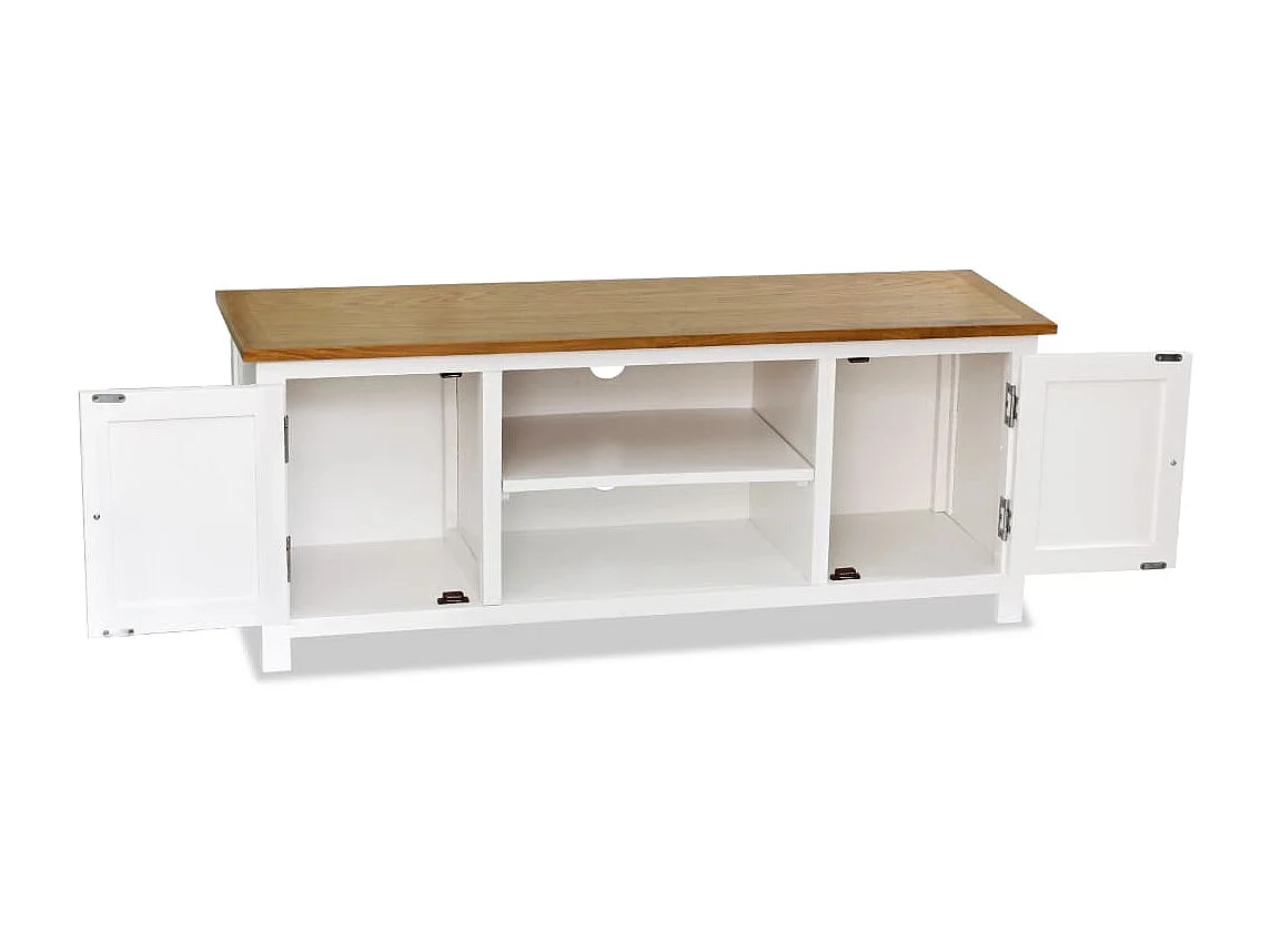 Mueble para el televisor madera maciza de roble 120x35x48 cm