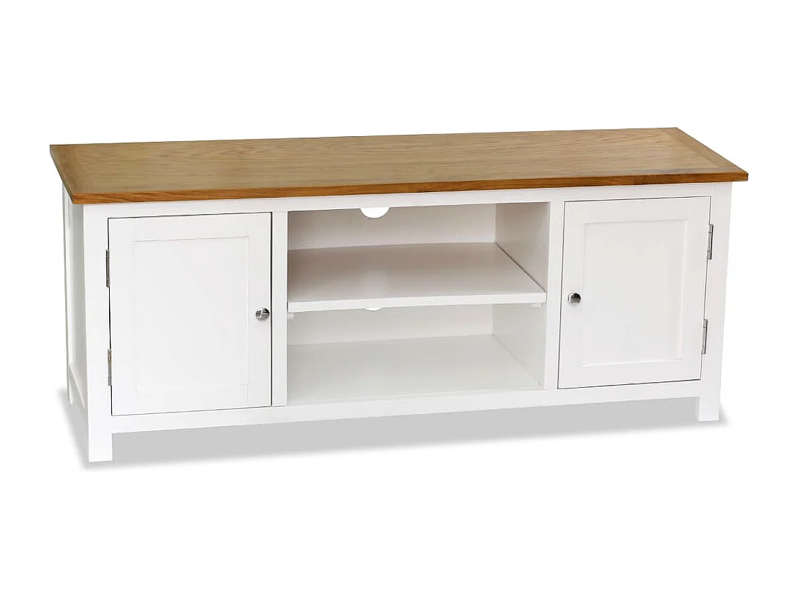 Mueble para el televisor madera maciza de roble 120x35x48 cm