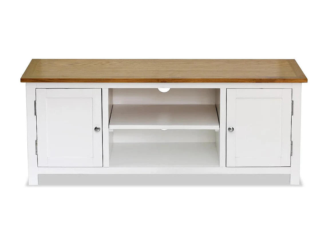 Mueble para el televisor madera maciza de roble 120x35x48 cm