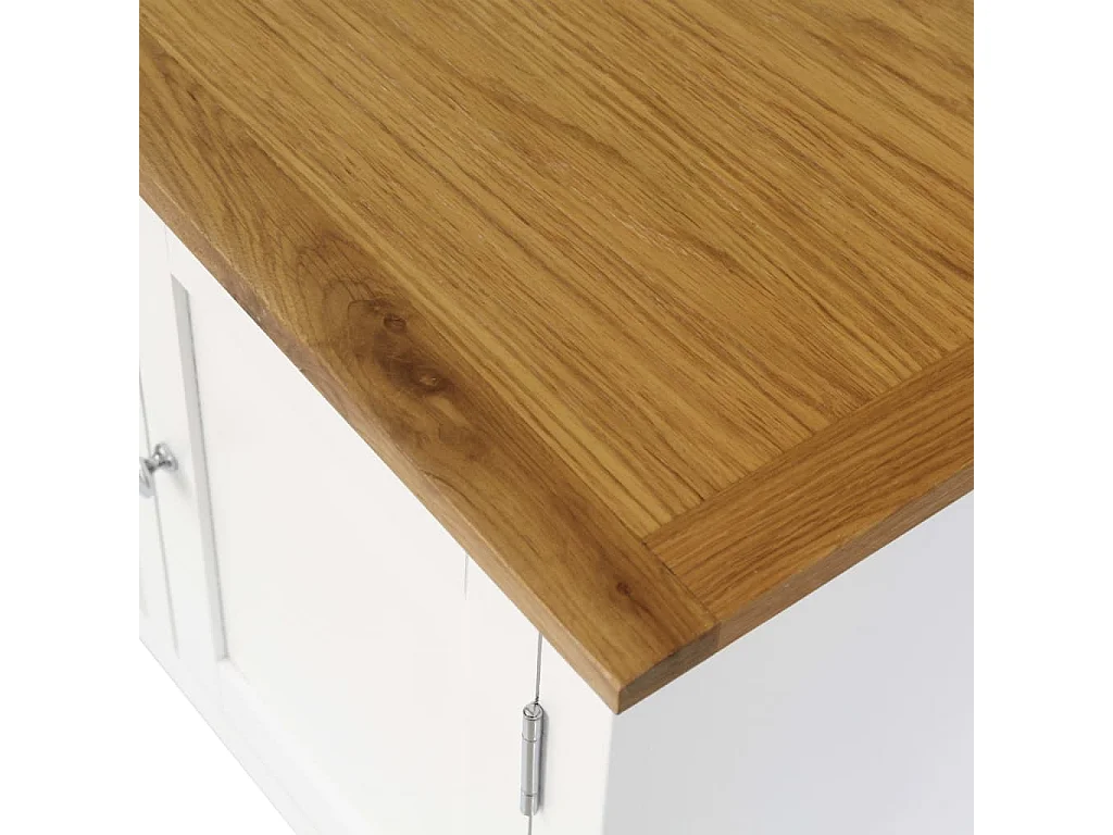 Mueble para el televisor madera maciza de roble 120x35x48 cm