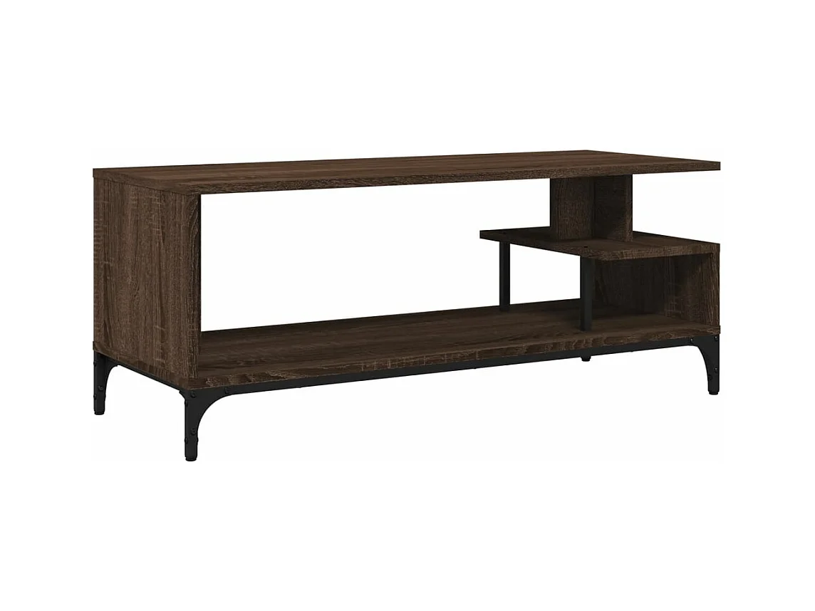 Tv-meubel 102x40x41 cm hout en gepoedercoat staal bruineiken