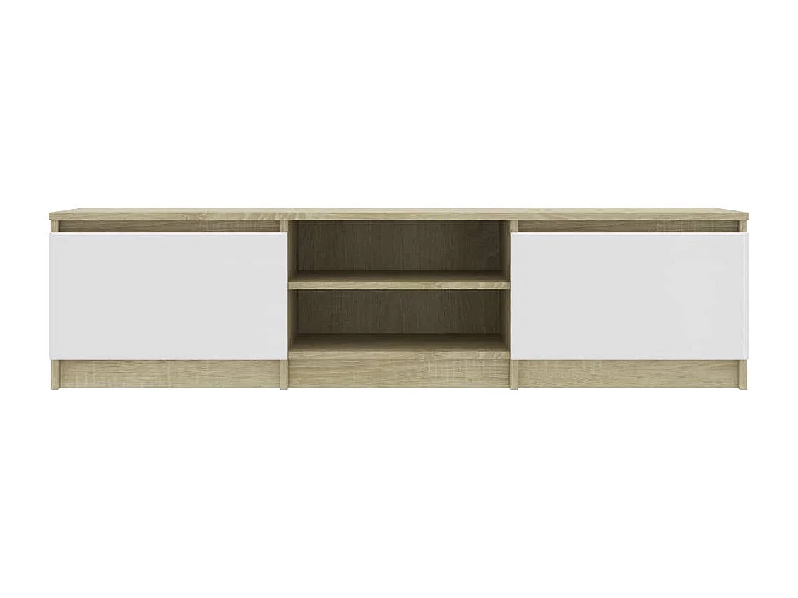 Móvel TV 140x40x35,5cm contraplacado cor branco/carvalho sonoma