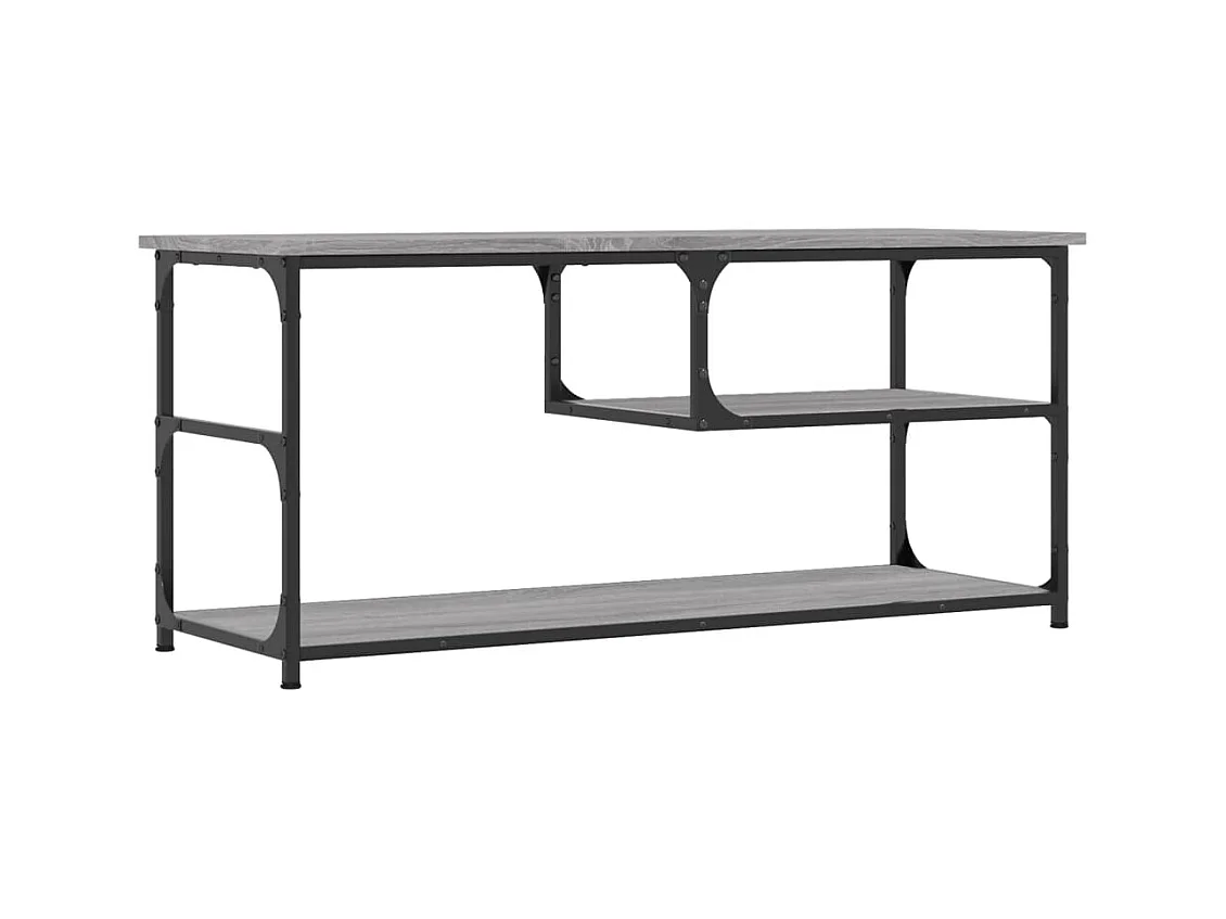 Meuble TV sonoma gris 103x38x46,5 cm bois d'ingénierie et acier
