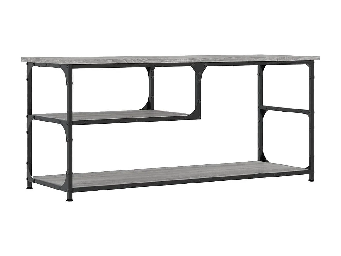 Meuble TV sonoma gris 103x38x46,5 cm bois d'ingénierie et acier