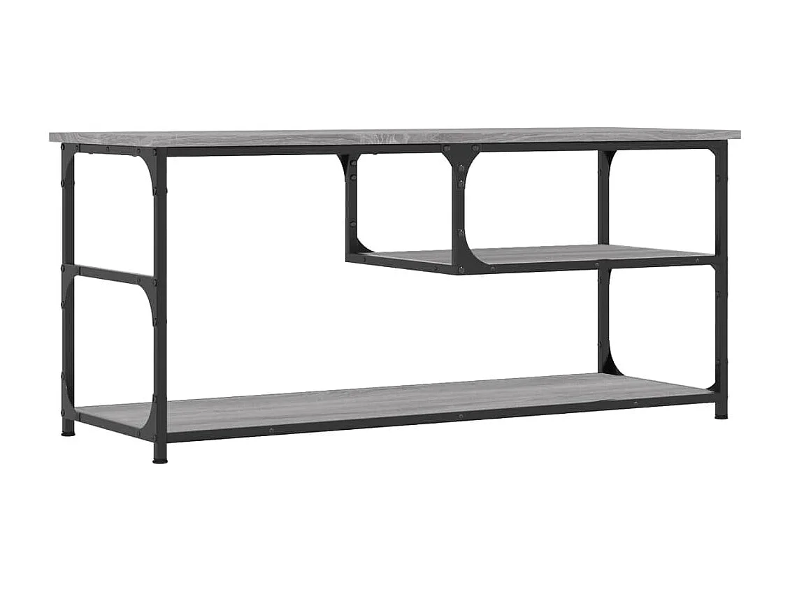 Meuble TV sonoma gris 103x38x46,5 cm bois d'ingénierie et acier