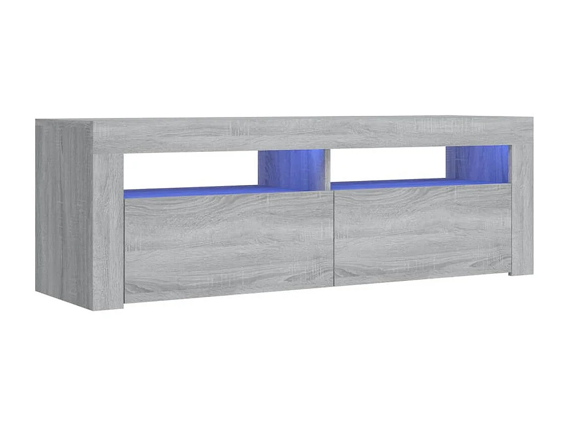 Meuble TV avec lumières LED sonoma gris 120x35x40 cm