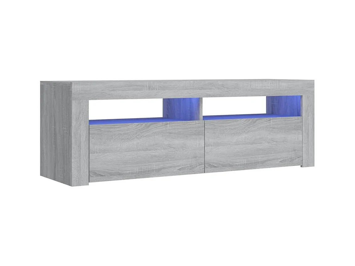 Meuble TV avec lumières LED sonoma gris 120x35x40 cm