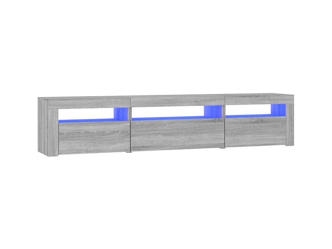 Meuble TV avec lumières LED Sonoma gris 195x35x40 cm