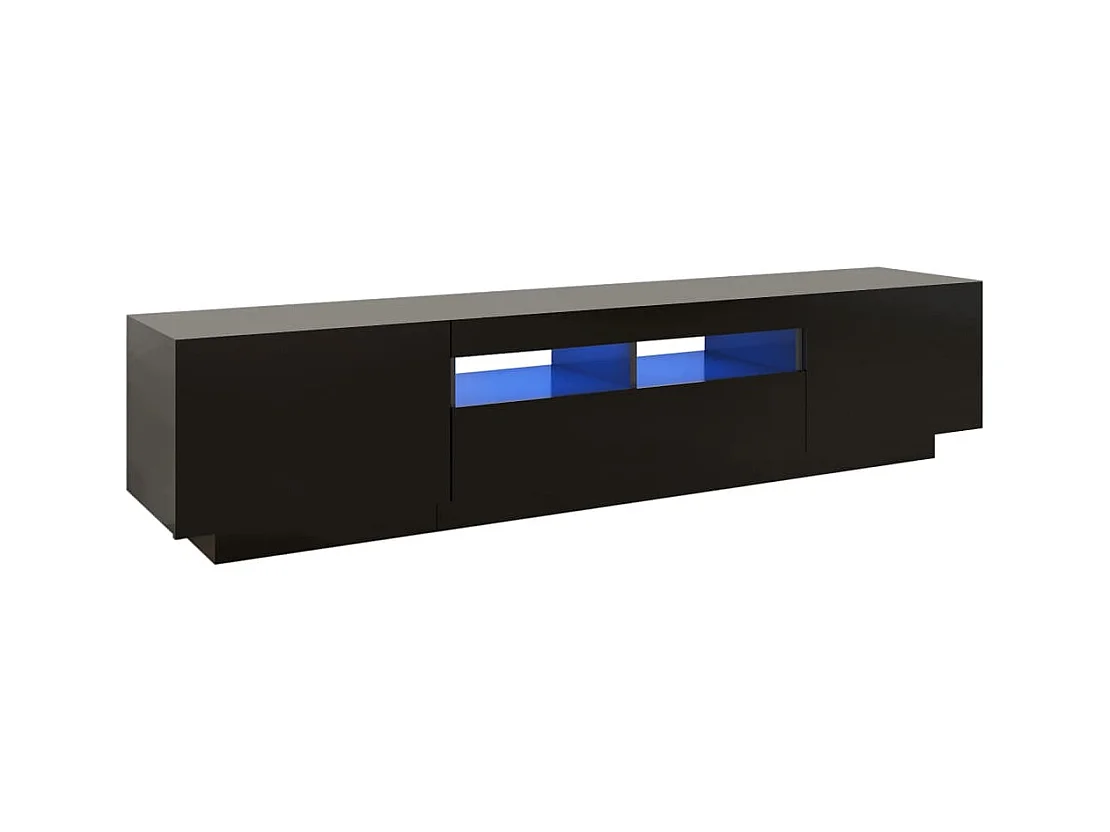 Meuble TV avec lumières LED Noir 180x35x40 cm