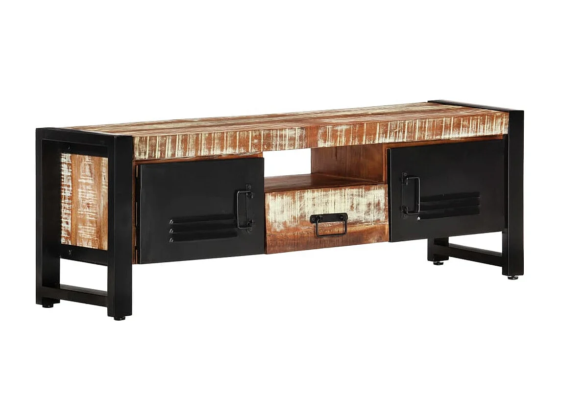 Mueble de TV madera maciza reciclada 120x30x40 cm