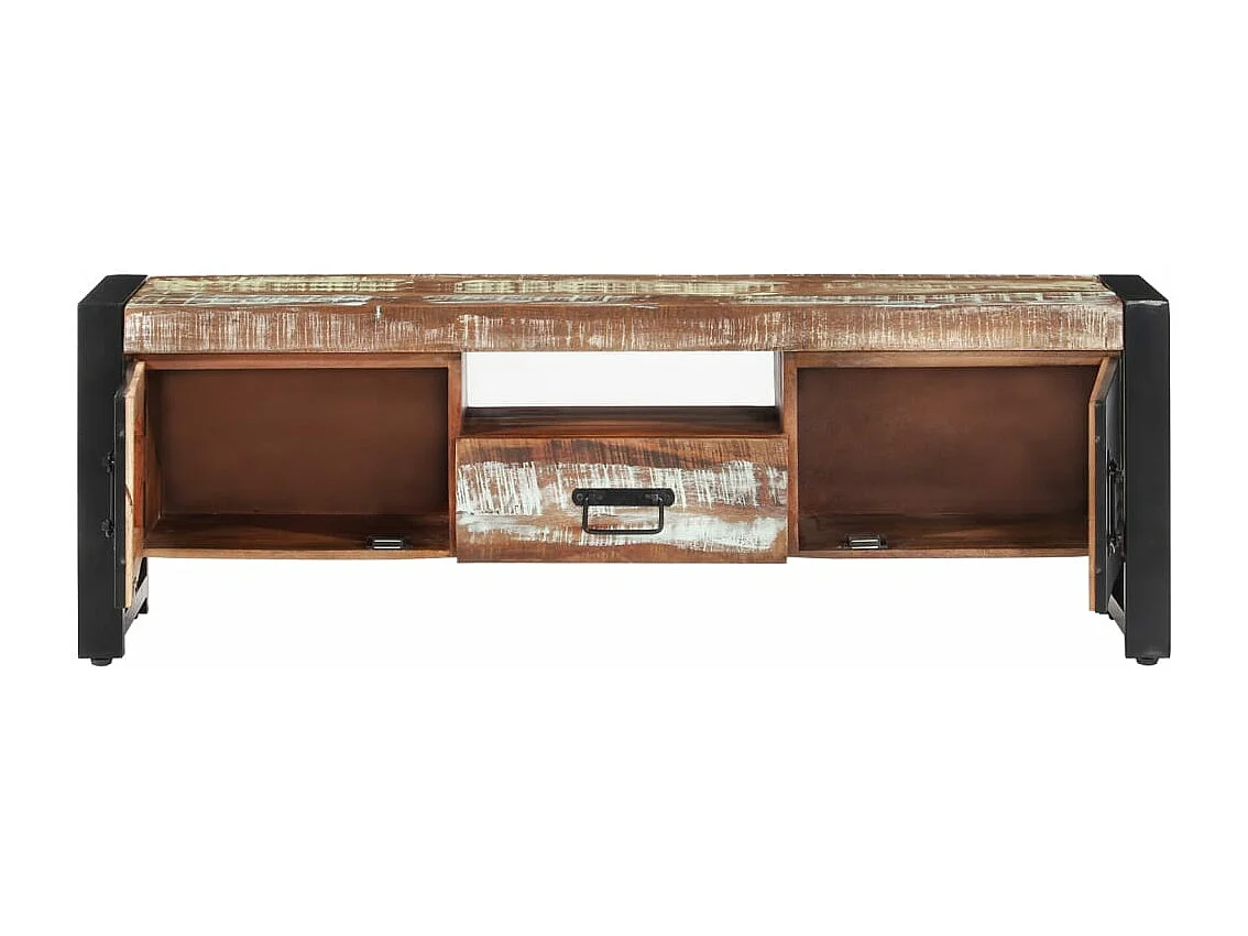 Mueble de TV madera maciza reciclada 120x30x40 cm