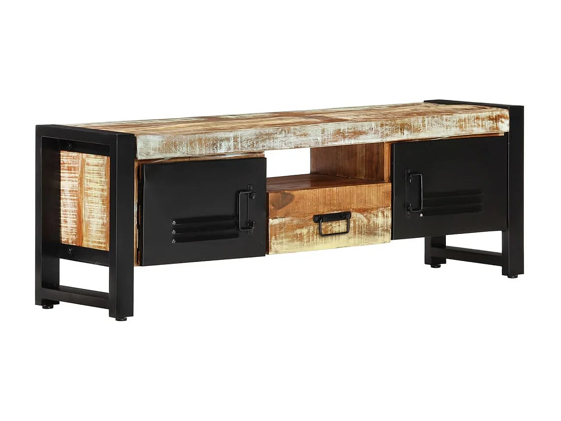 Mueble de TV madera maciza reciclada 120x30x40 cm