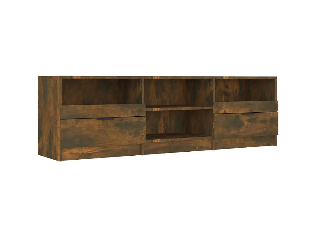 Meuble TV Chêne fumé 150x33,5x45 cm Bois d'ingénierie