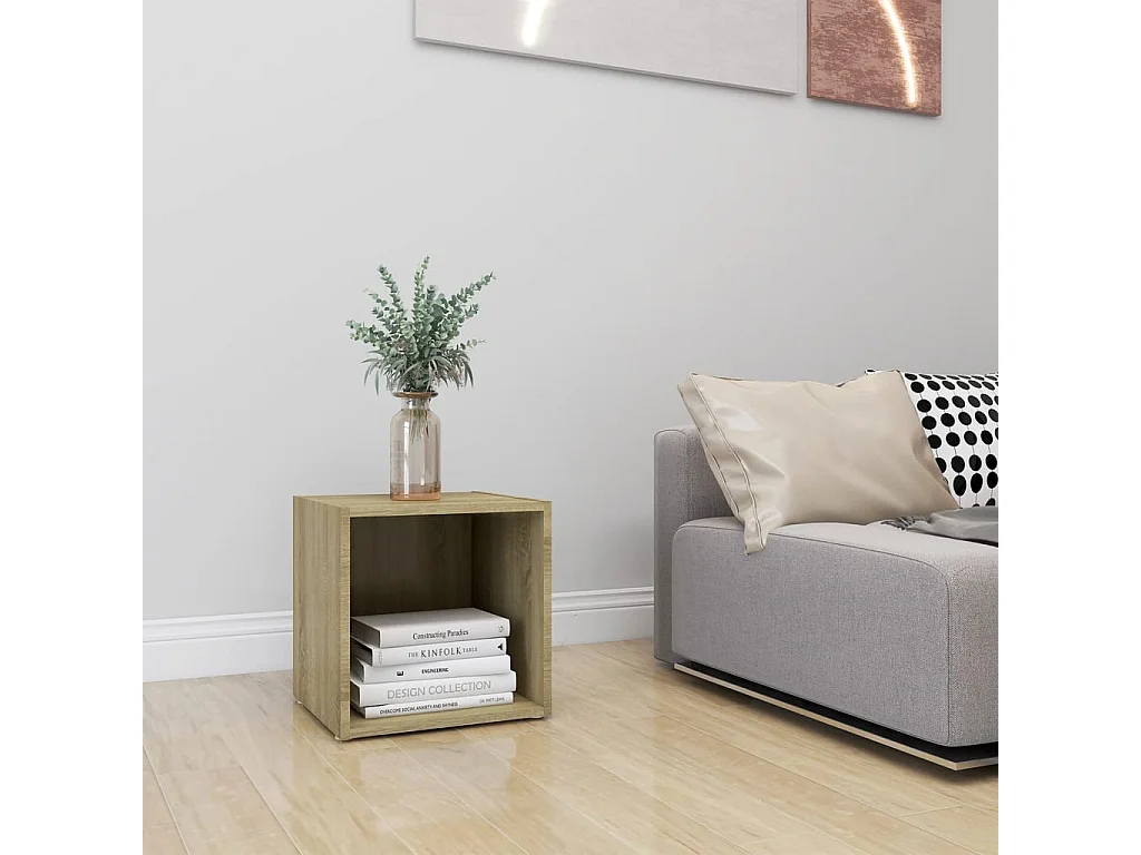 Meuble TV Chêne sonoma 37x35x37 cm Aggloméré