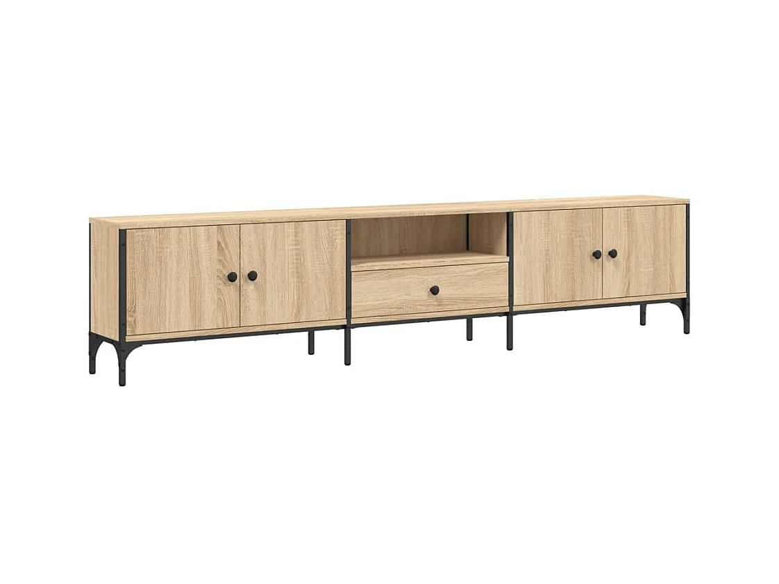 Meuble TV à tiroir chêne sonoma 200x25x44 cm bois d'ingénierie