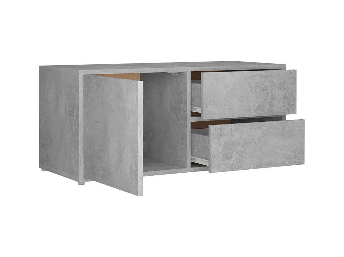 Meuble TV Gris béton 80x34x36 cm Aggloméré