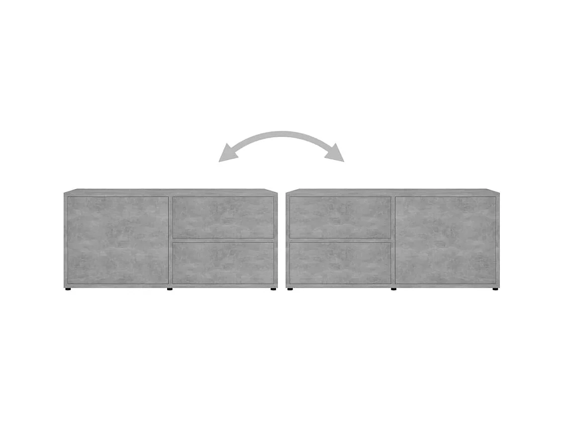 Meuble TV Gris béton 80x34x36 cm Aggloméré