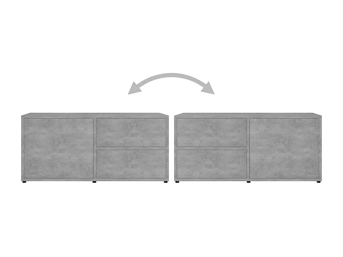 Meuble TV Gris béton 80x34x36 cm Aggloméré