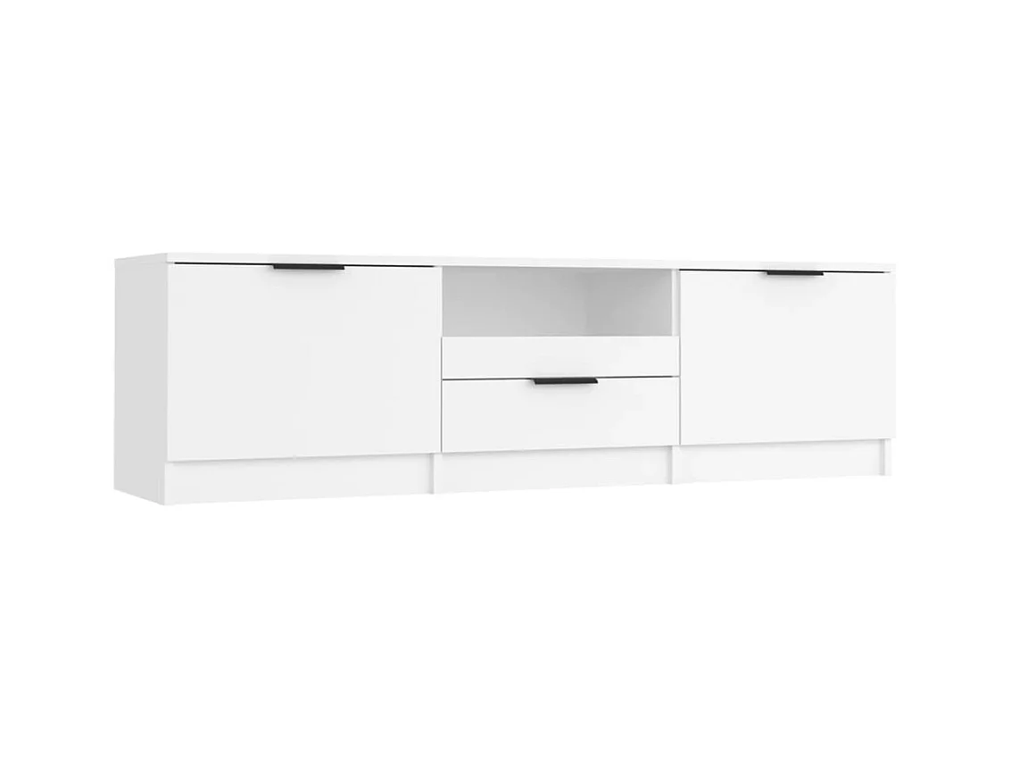 Meuble TV Blanc 140x35x40 cm Bois d'ingénierie