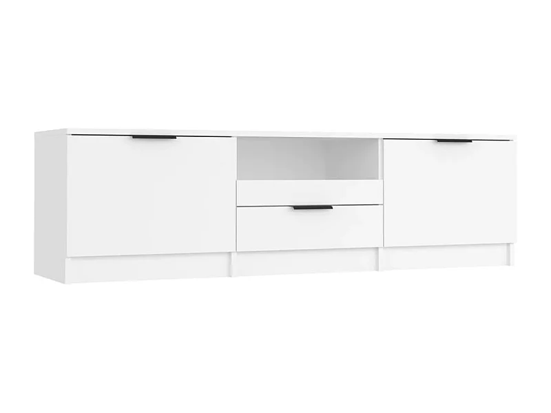 Mueble para TV madera contrachapada blanco 140x35x40 cm