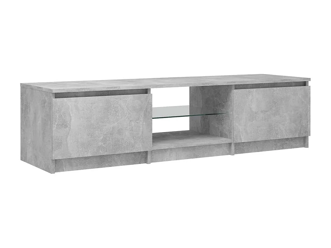 Móvel de TV com luzes LED 140x40x35,5 cm cinzento cimento
