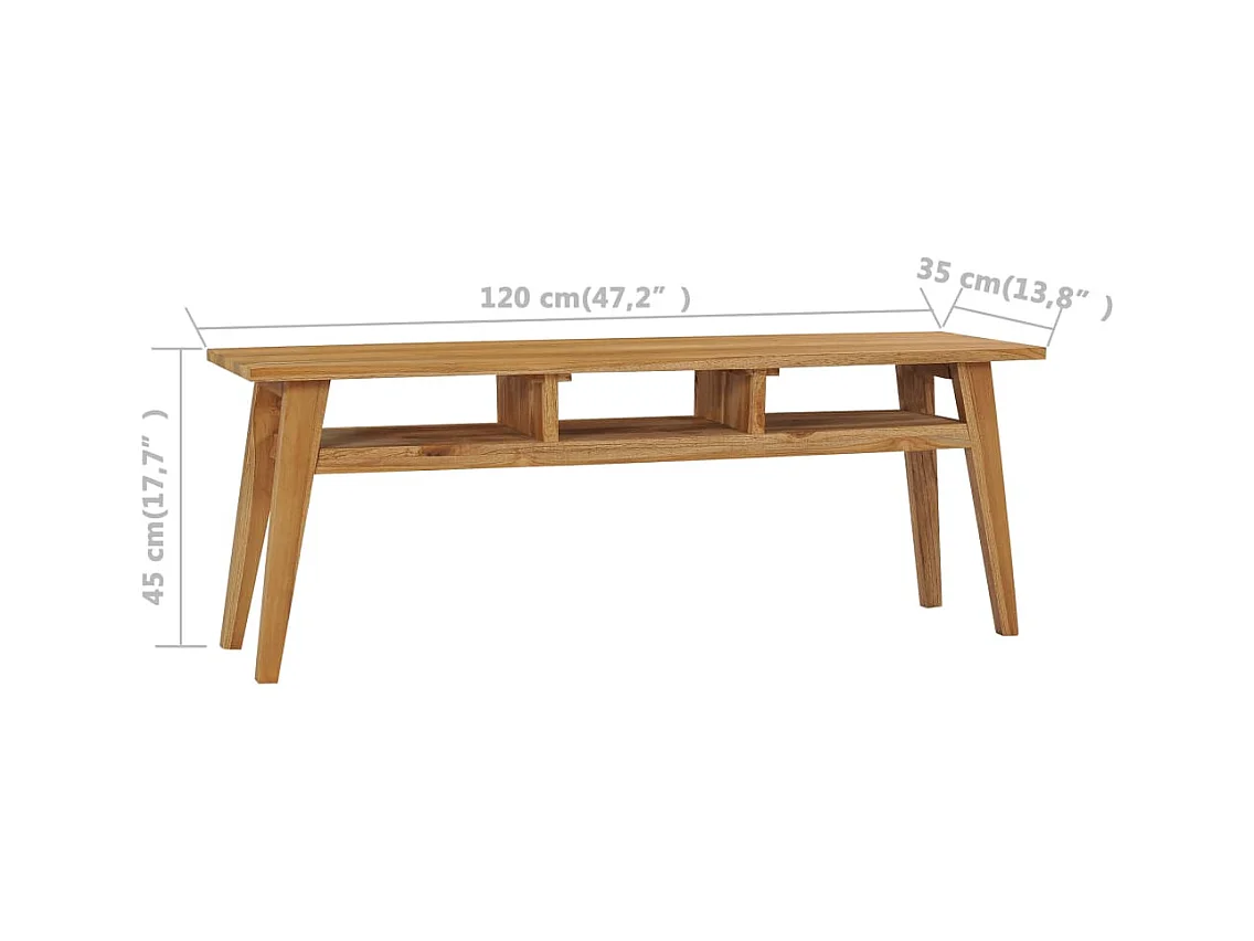 Meuble TV 120x35x45 cm Bois de teck massif