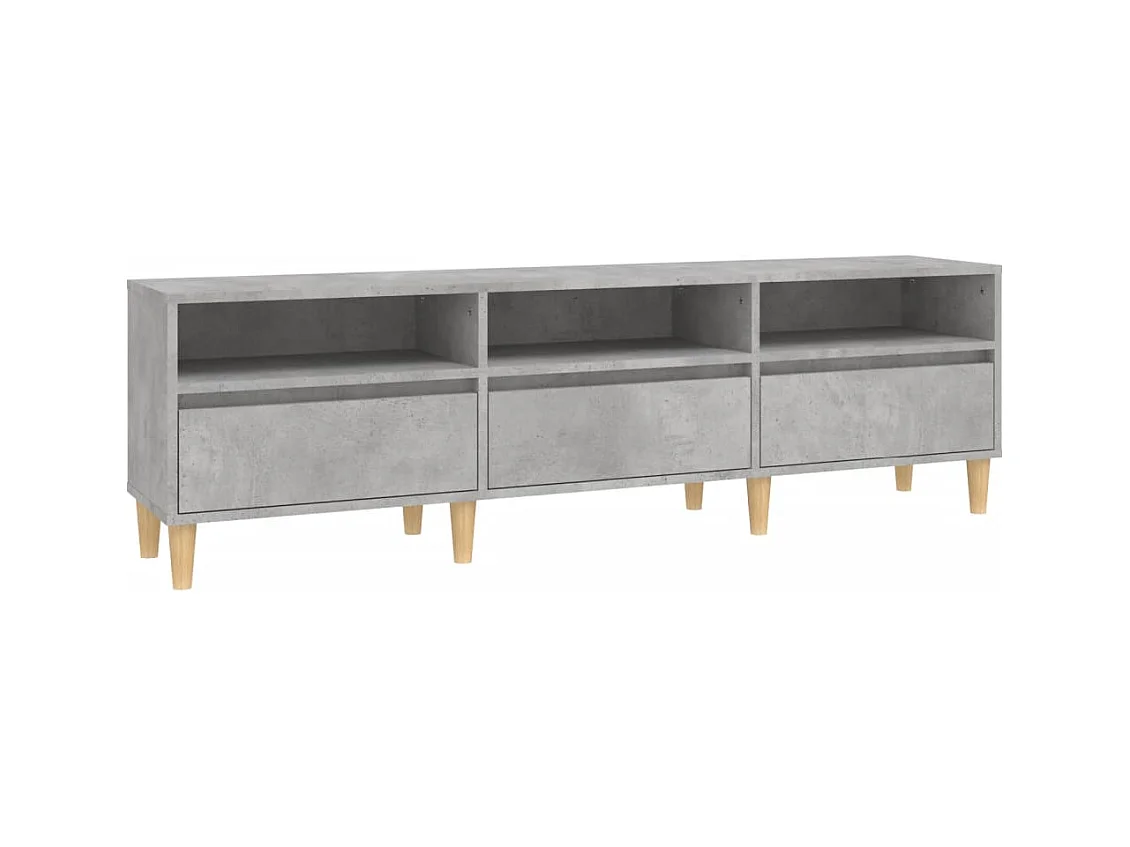 Meuble TV gris béton 150x30x44,5 cm bois d'ingénierie