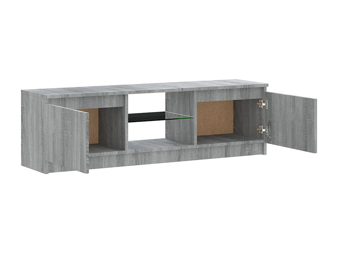 Móvel de TV com luzes LED 120x30x35,5 cm cinzento sonoma