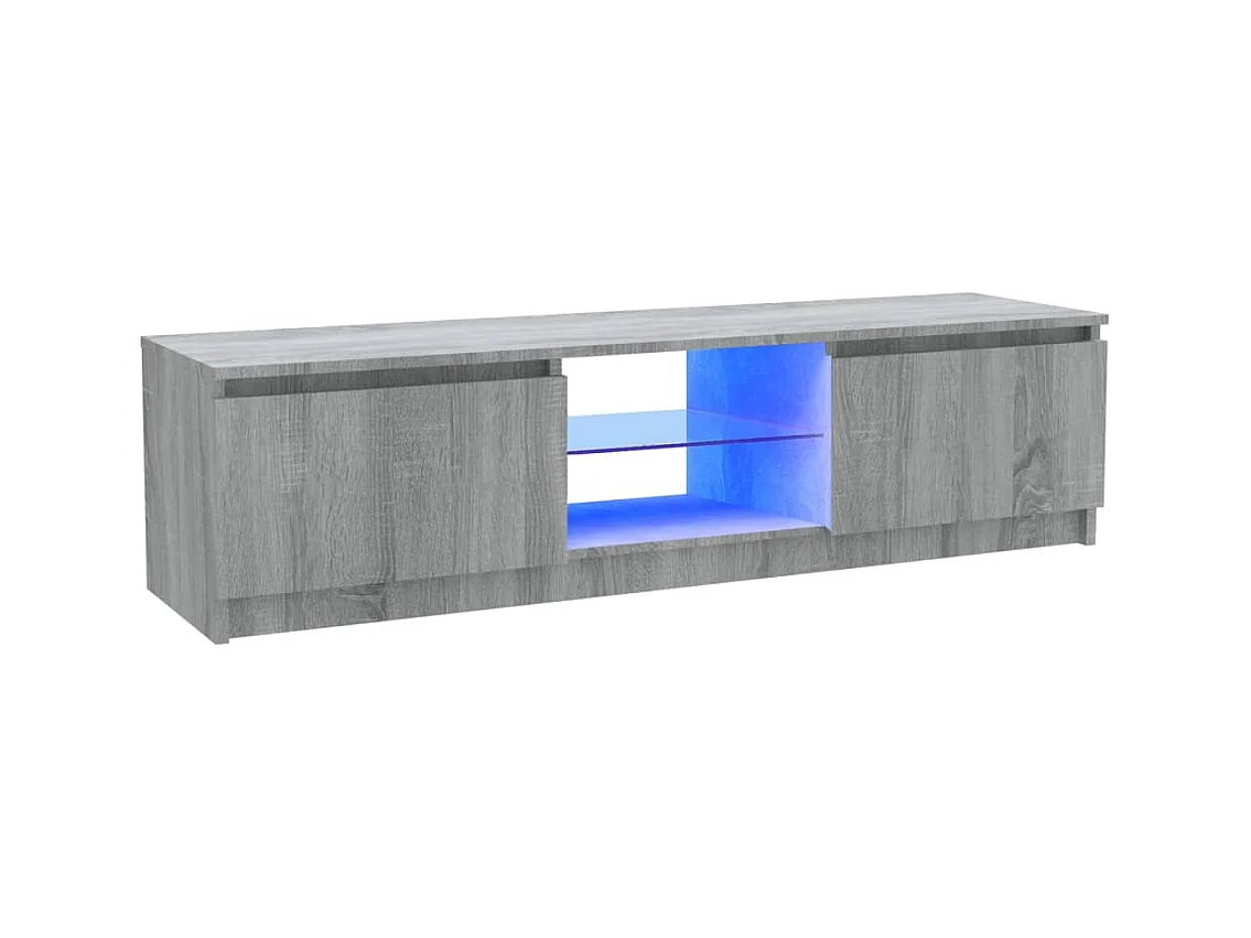 Meuble TV avec lumières LED sonoma gris 120x30x35,5 cm