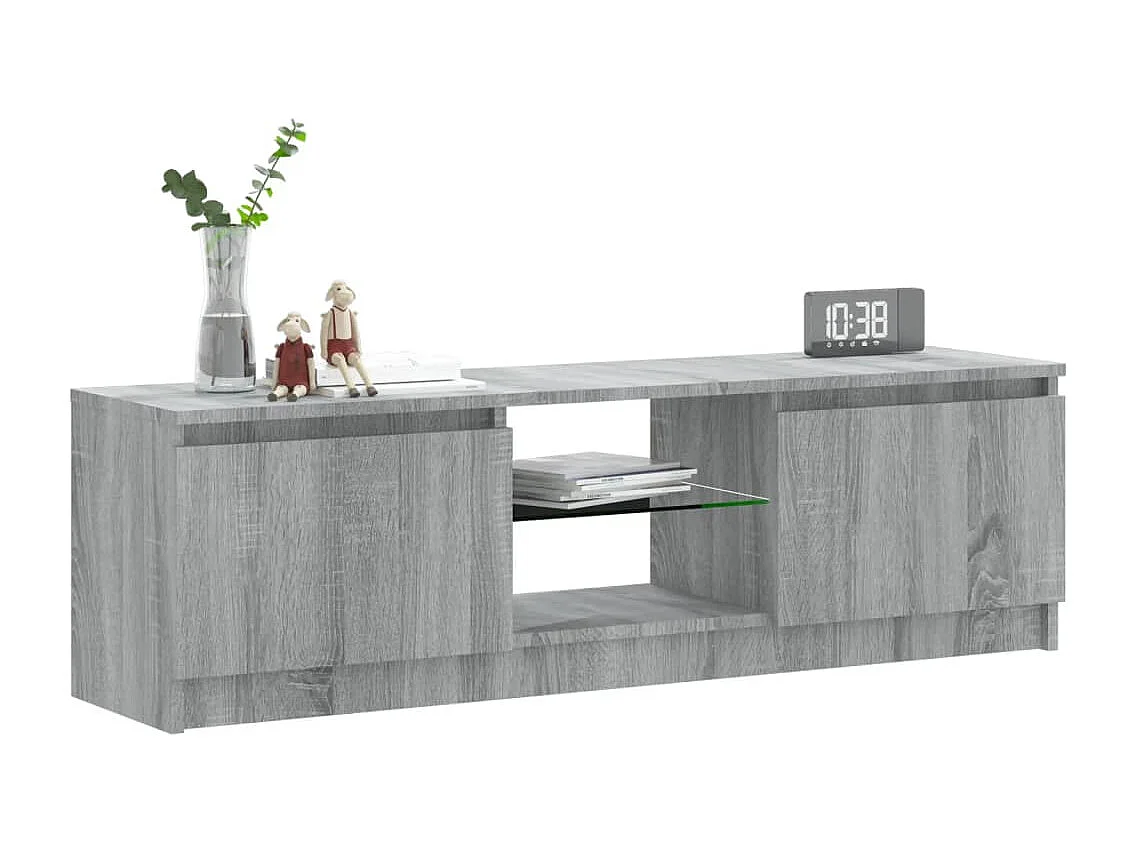 Meuble TV avec lumières LED sonoma gris 120x30x35,5 cm