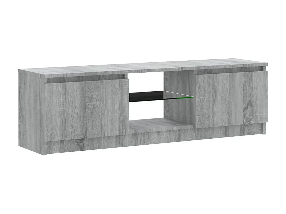 Meuble TV avec lumières LED sonoma gris 120x30x35,5 cm