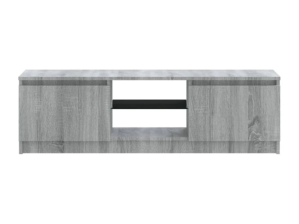 Meuble TV avec lumières LED sonoma gris 120x30x35,5 cm