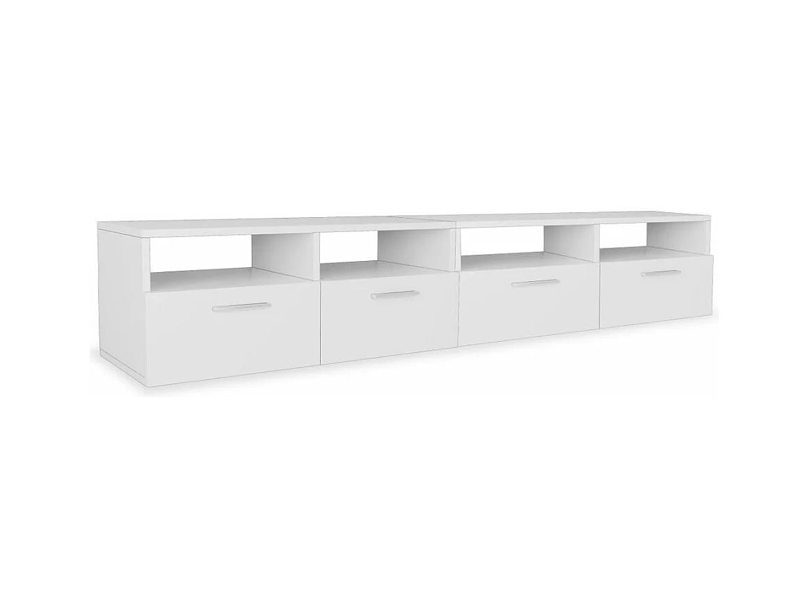 Meubles TV 2 pièces Bois d’ingénierie 95x35x36 cm Blanc