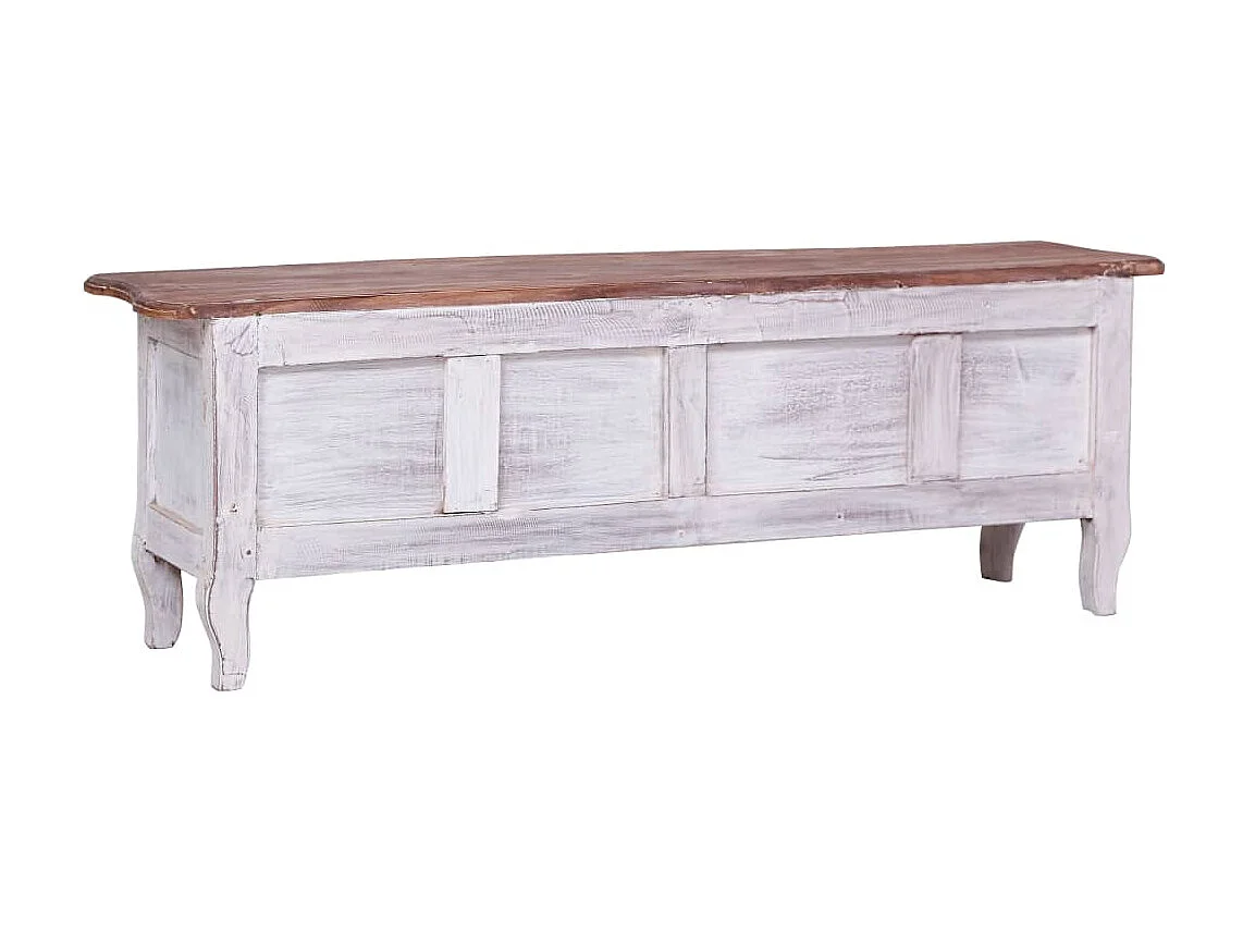 Mueble para TV de madera maciza reciclada blanco 120x30x40 cm