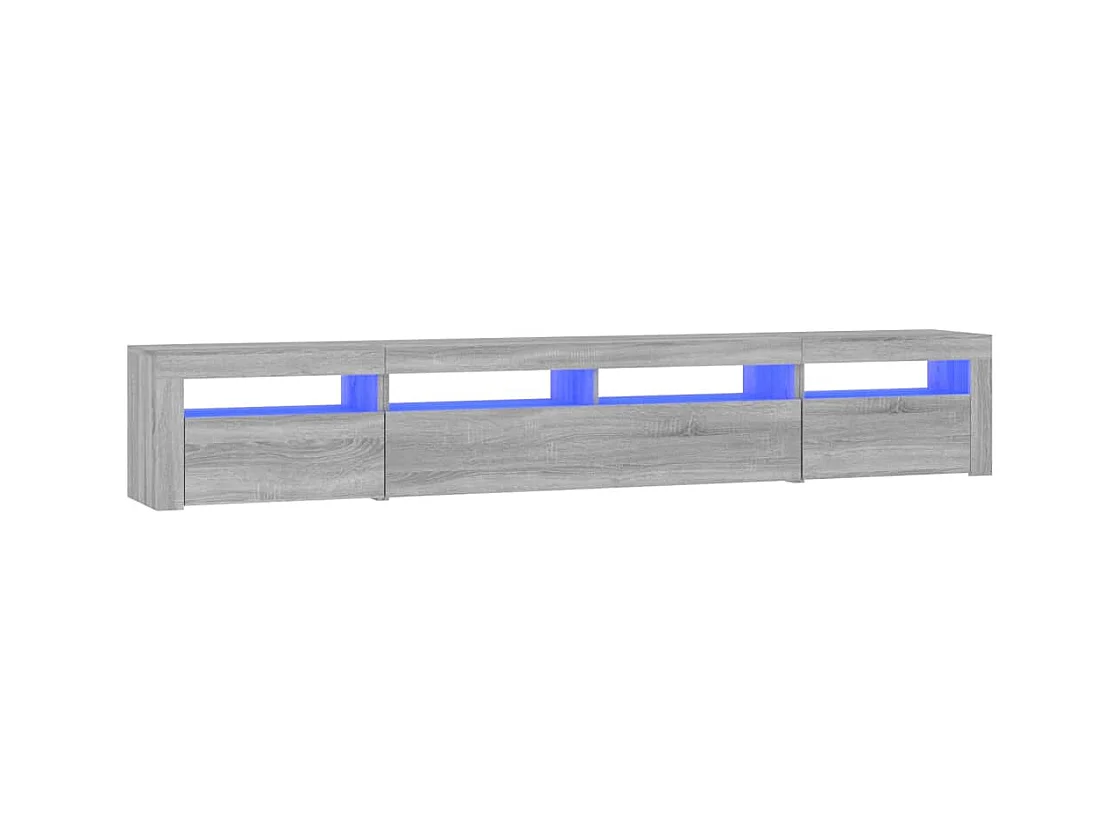 Meuble TV avec lumières LED Sonoma gris 240x35x40 cm