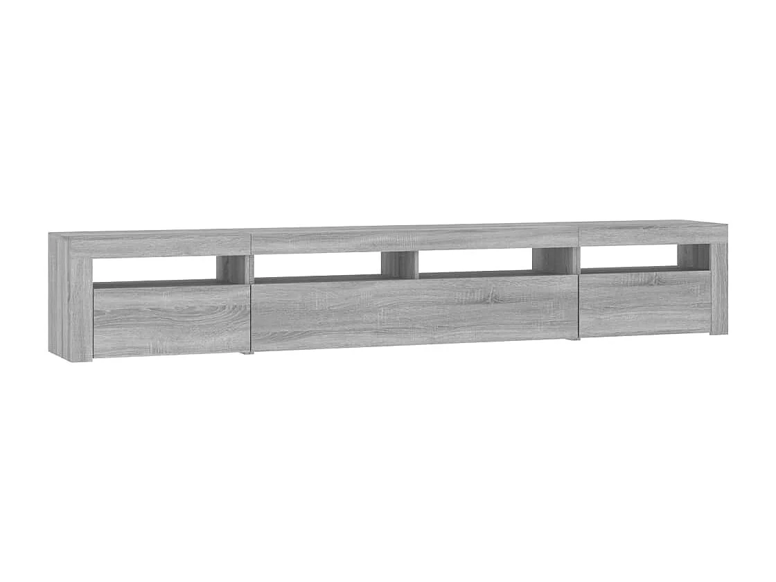 Mueble de TV con luces LED gris Sonoma 240x35x40 cm