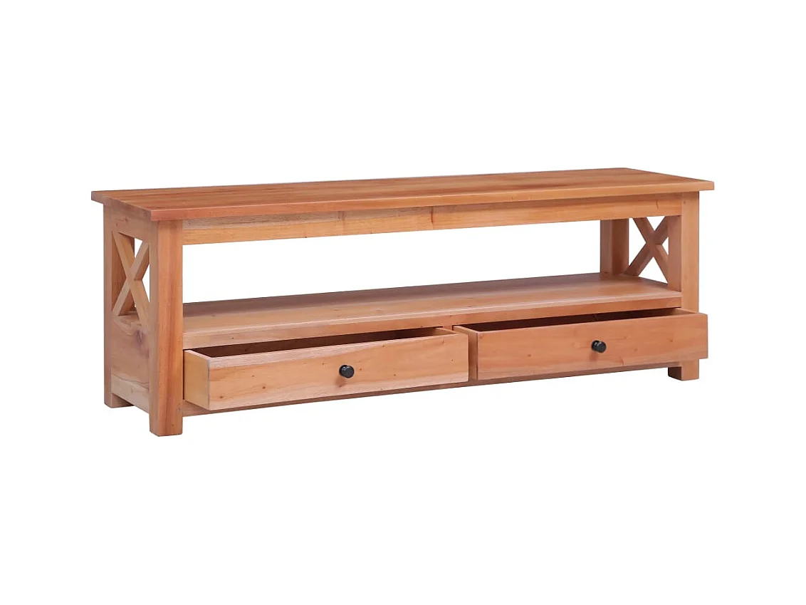 Mueble de TV madera maciza de caoba 115x30x40 cm