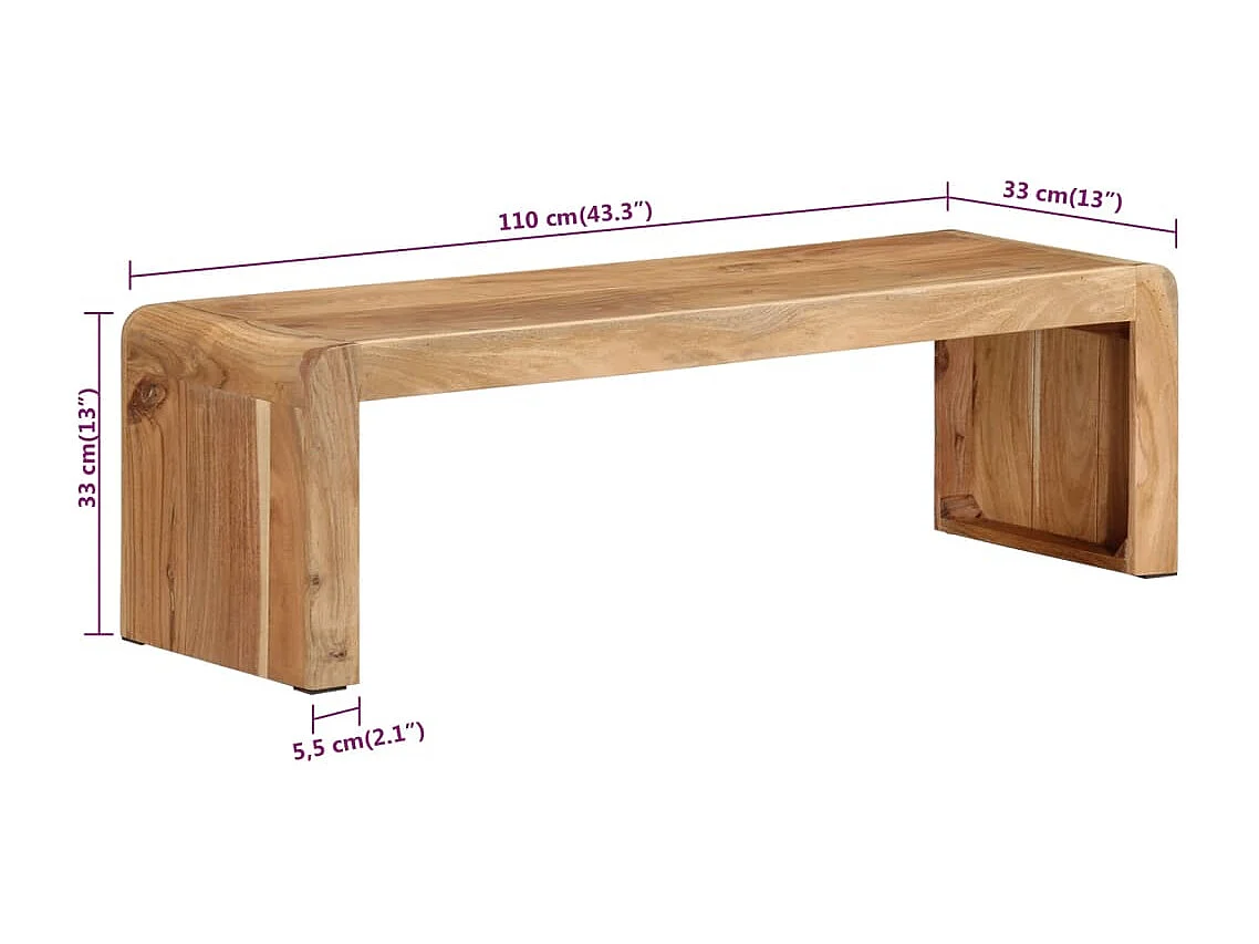 Suporte de TV 110x33x33 cm madeira de acácia maciça