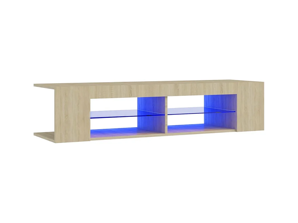 Meuble TV avec lumières LED chêne sonoma 135x39x30 cm