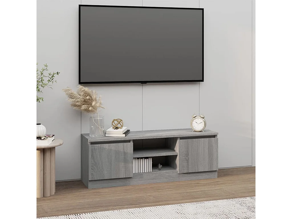 Meuble TV avec porte Sonoma gris 102x30x36 cm