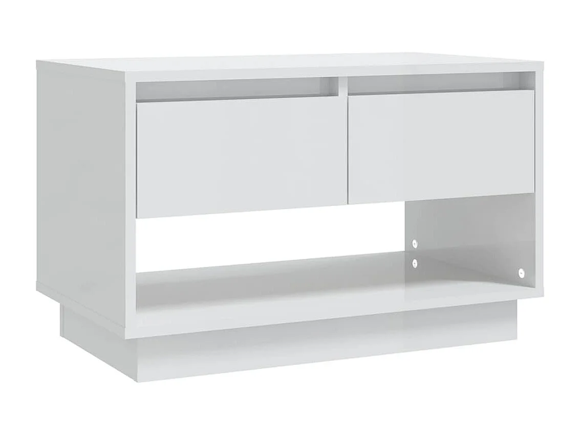 Meuble TV Blanc brillant 70x41x44 cm Aggloméré