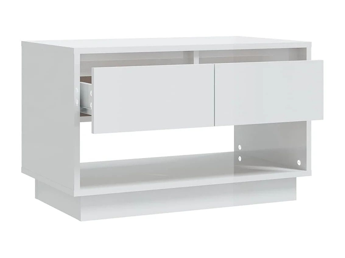 Meuble TV Blanc brillant 70x41x44 cm Aggloméré