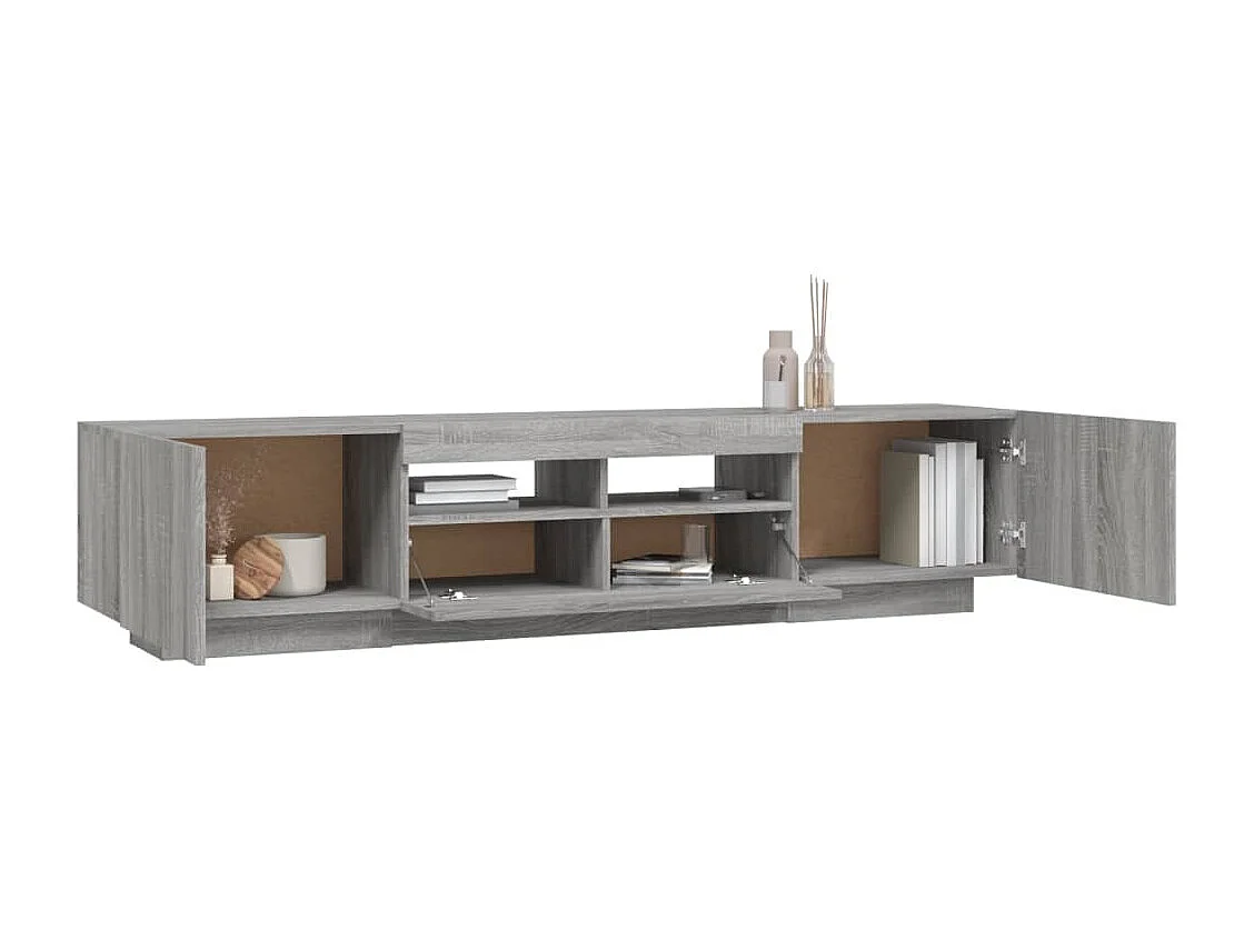 Ensemble de meubles TV avec lumières LED 2 pièces Sonoma gris