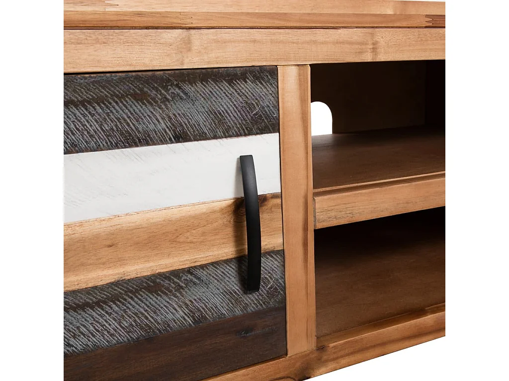 Móvel de TV em madeira de acácia maciça 120x35x45 cm