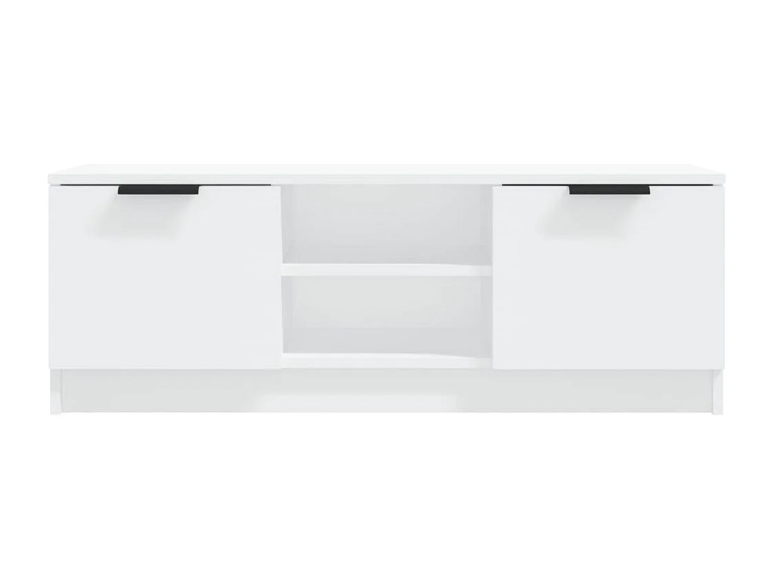 Meuble TV Blanc 102x35x36,5 cm Bois d'ingénierie